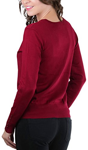 Image of ToBeInStyle Women's Long Sleeve Button Down V-Neck Cardigan