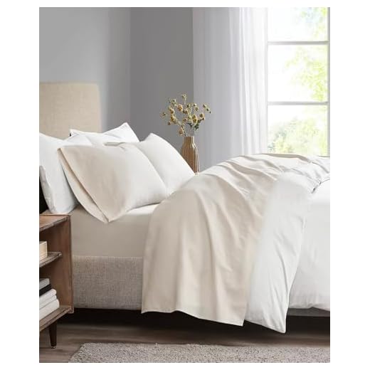 Madison Park 3M Microcell Color Fast, Wrinkle and Stain Resistant, Soft Sheets with 16" Deep Pocket All Season, Cozy Bedding-Set, Matching Pillow Case, Queen, Ivory