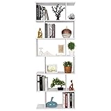 estanteria columna libros Multiuso - los 6 comprtimientos pueden guardar libros, CDs, muñecas, flereros, marcos de foto, despertador y ect. Se adapta al estudio, cocina, sala, biblioteca, oficina o dormitorio.