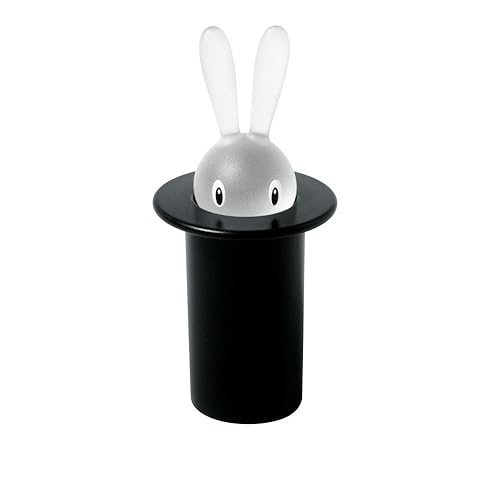 Alessi Magic Bunny ASG16 B - Portastuzzicadenti di Design in Resina Termoplastica, Nero