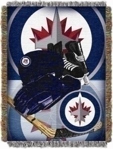 Northwest NHL Winnipeg Jets Unisex-Adult Woven Tapestry Throw Blanket, 48" x 60", Home Ice Advantage