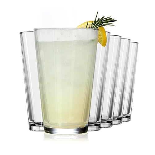 Image of Libbey Bar Essentials Hi Ball Drinking Glasses, Clear Restaurant Quality Tall Drinking Glasses Set of 6, Modern Cocktail Glasses Set for Everyday Use