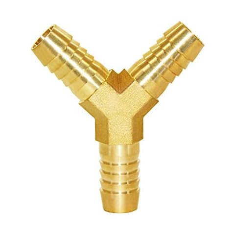 Joywayus 5/8" Hose Barb Thick Brass Y Shaped 3 Way Union Fitting Intersection/Split Water/Fuel/Air Cover