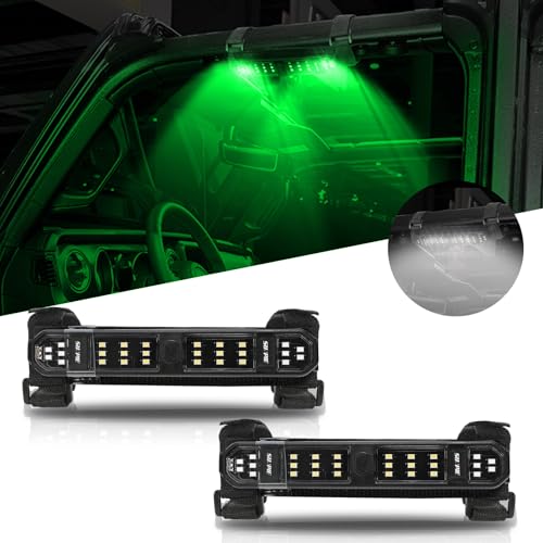 Image of SUNPIE UTV Roll Bar Dome Light w /Battery Power,White and Green, 2Packs
