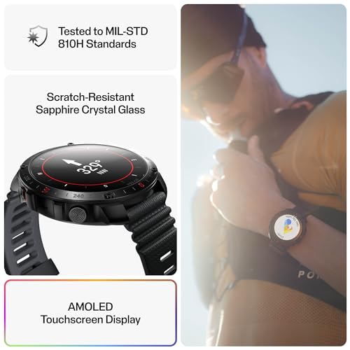 Image of POLAR Grit X2 Pro Premium GPS Smart Sports Watch - Ultimate Outdoor Adventure Watch with Rugged Design, Advanced Navigation, Sports Tracking, and Heart Rate Technology, Night Black
