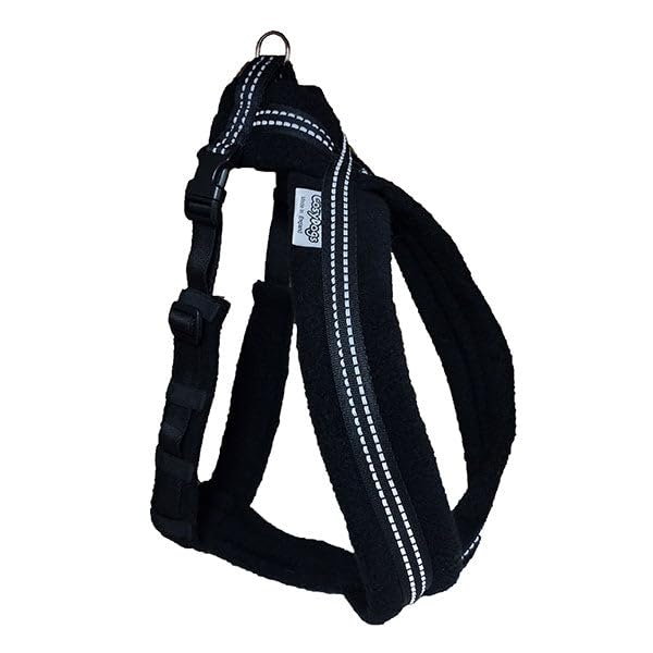 CosyDogs High Visibility Fleece Dog Harness in Black: Size 5