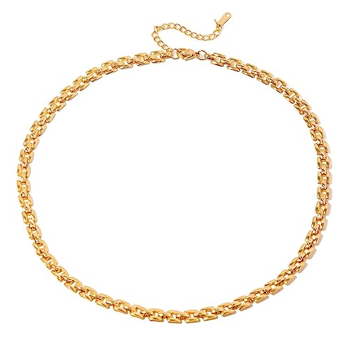 Chaîne fine tendance en acier plaqué 18K, le bijou idéal du quotidien aux soirées