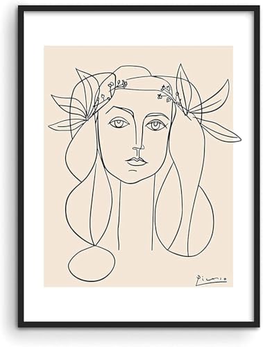 Affiche femme dessin au trait Pablo Picasso pour decoration de salon 40x60cm