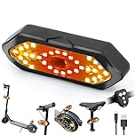 YINUOHUA E Scooter Indicator, Bike Turn Signal with USB Remote Control Rechargeable 180°Adjustable Rear Light Compatible with MaxG30/Ninebot Series Ultra Bright Warning Light Scooter Accessories