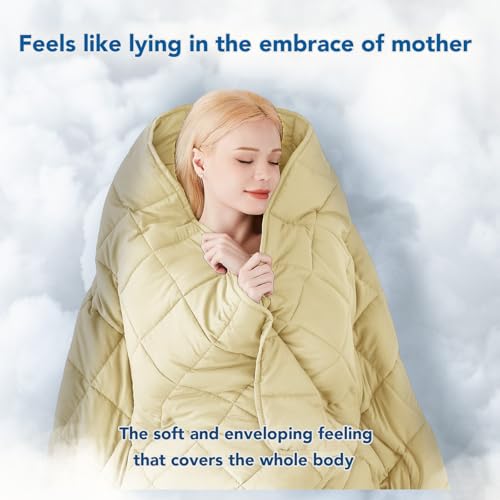 Topcee Weighted Blanket for Adults (15 lbs, 48" x 72") Twin Size Soft Cooling Heavy Blanket Sleeping, Apply to 130-160 lbs Body, Thick Breathable Blanket with Glass Bead, Easy Care