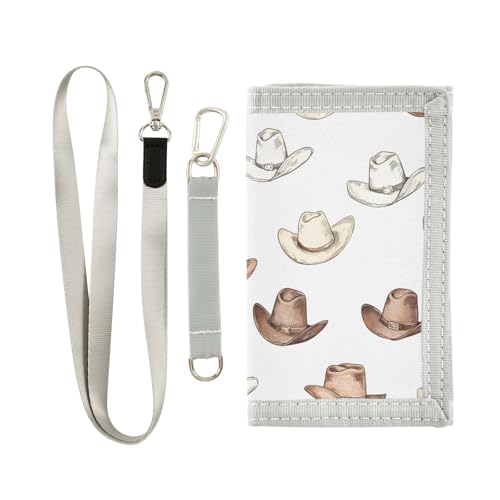 ALAZA Kids Wallets for Boys Girls Toddler Trifold Wallet Children Small Cowboy Hat with Zipper Coin Pocket