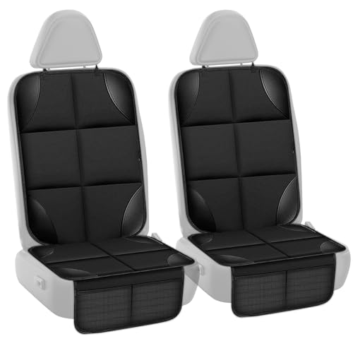 Gigmeta Kindersitzunterlage, 2 Stück Premium rutschfest Wasserabweisender Autositzschoner, Rücksitzschoner für Babyschale, Kindersitz & Haustiere, ISOfix geeigneter Sitzschoner für alle Kindersitze