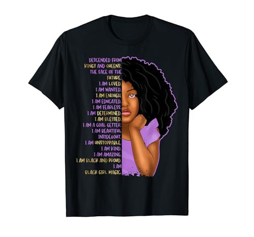 �L�b�Y Black Pride I Am Black Girl Magic Girls Affirmations T�V���c