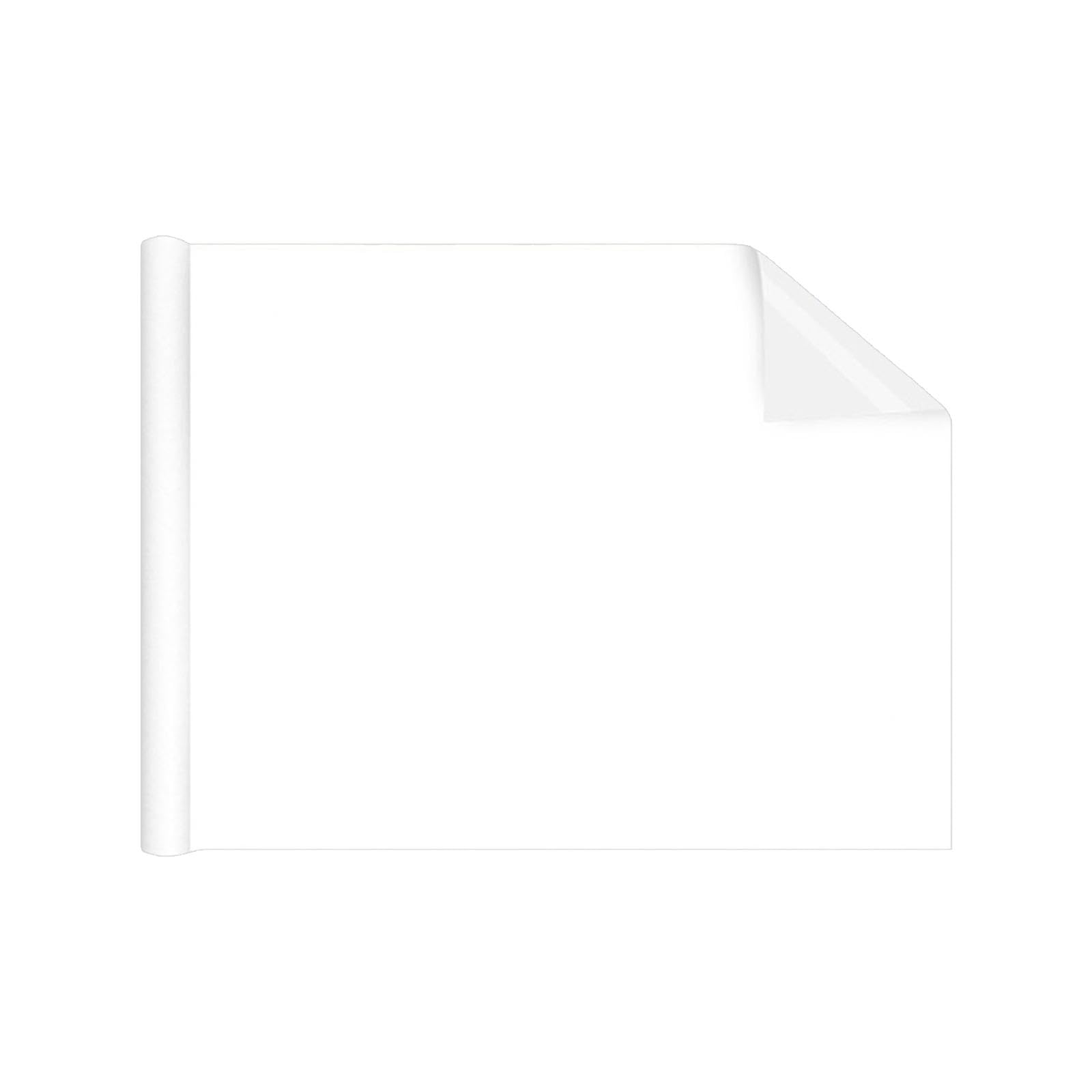 Rouleau de Tableau Blanc Autocollant, Surface Inscriptible et Effaçable, PET, Facile à Appliquer, Adapté, 60cmx2m blanc