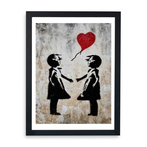Affiche encadrée enfants avec ballon grand format tableau mural chambre fille et garçon