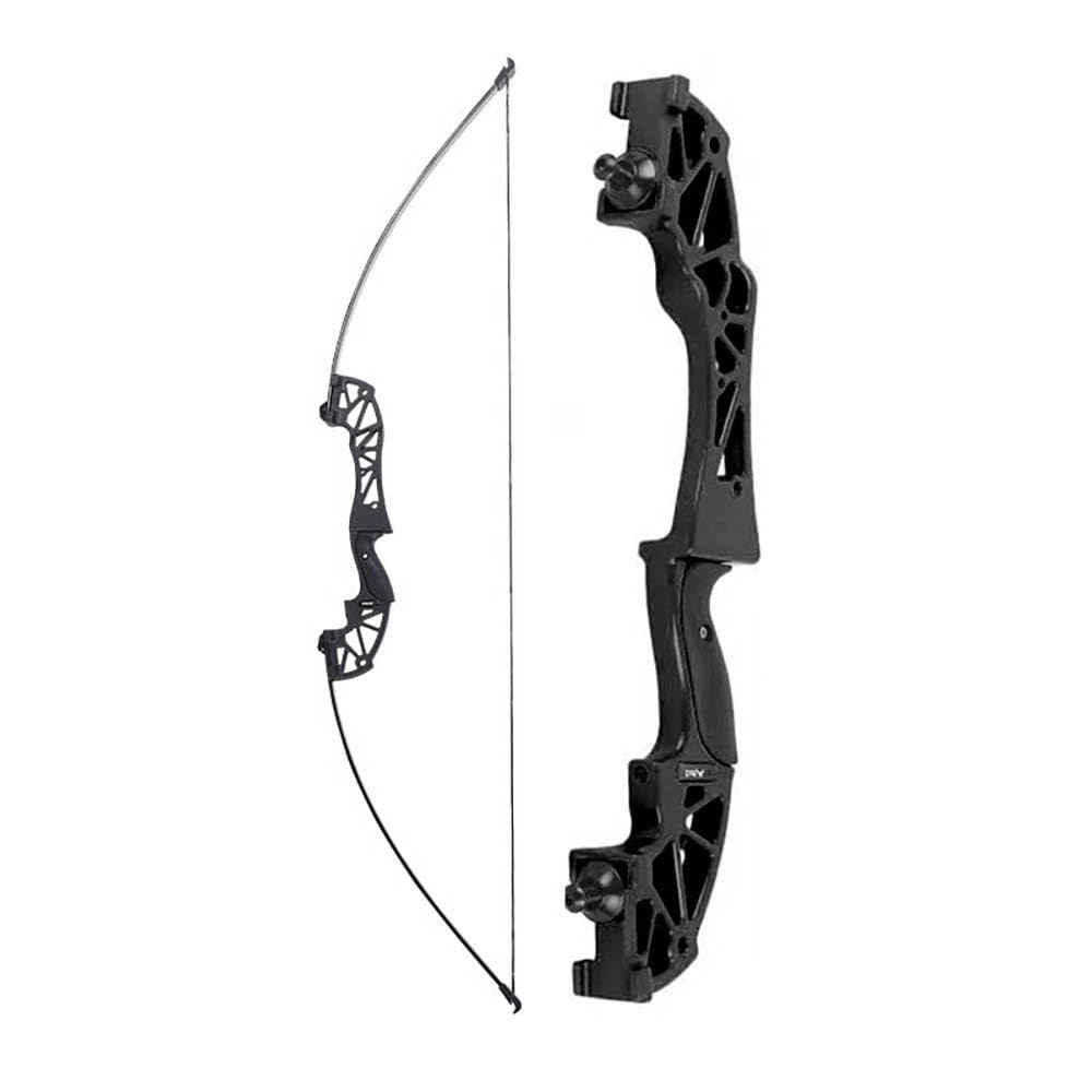 ACCMOS Arco Ricurvo, Arco a Tiro Diritto 30/40 libbre per Adulti Giovani Tiro con L'arco Metal Riser 44cm Caccia Pratica Archi (Straight Draw Black 30lbs)