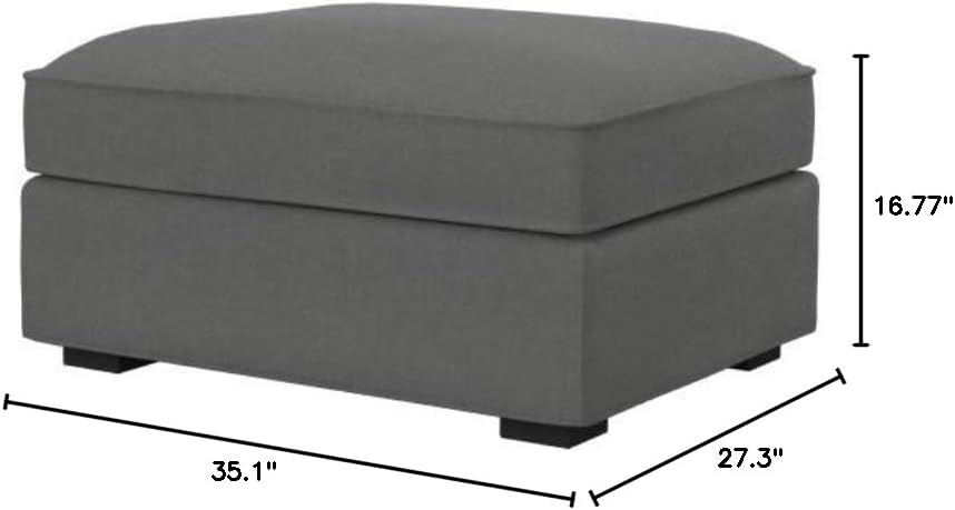 Soferia Replacement Compatible Cover for Kivik Footstool, Fabric Elegance Metal Grey
