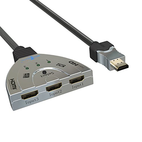 Goronya 3 Port HDMI Switch 3x1 Auto Switch with 1.4 Version Supports Full HD 4K 1080P 3D Player