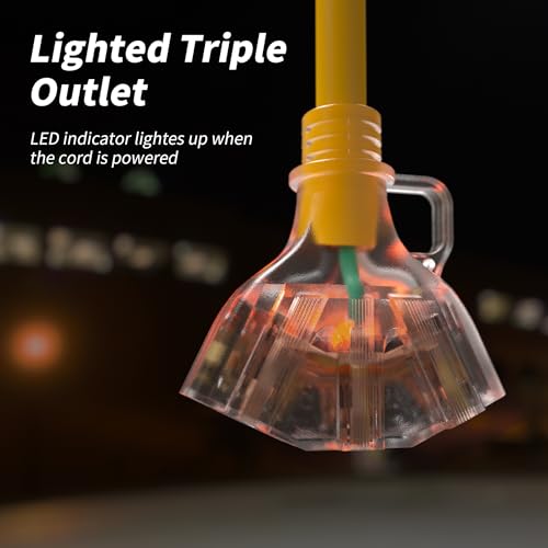 PlugSaf 6 FT 12 Gauge Yellow Heavy Duty Outdoor Extension Cord Waterproof by PlugSaf - Used condition - Image 6