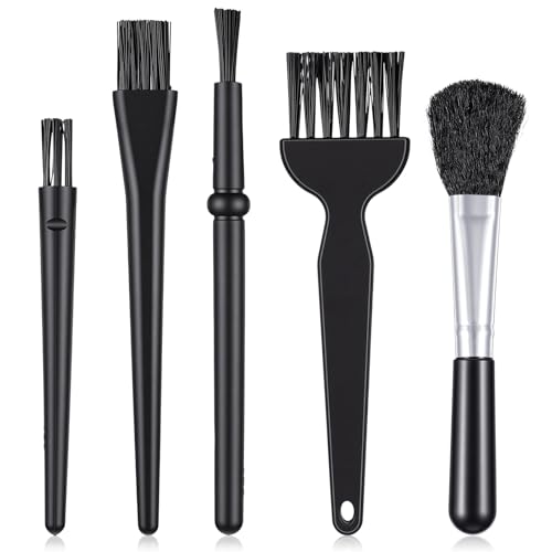 PEOVLVN 5 stycken PC rengöringsset litet tangentbord rengöringsset plats bärbar dator tangentbord borste nylon antistatisk ESD-borste för bärbar dator, dator moderkort, kamera, litet utrymme