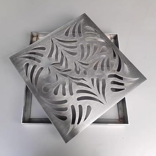 Decorative Floor Drain, Square Pattern, Anti-Corrosion and Durable for Garden and Basement Drainage Systems miniatura 1