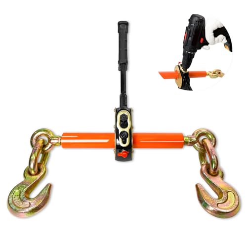 YATOINTO Electric Torque Drive Load Binder | Fits 3/8’’-1/2’’ Chain | 9,200 lbs Safe Working Load | Heavy-Duty Ratchet Binder Compatible with Portable Drill for Fast Cargo Tie-Down & Load Securement