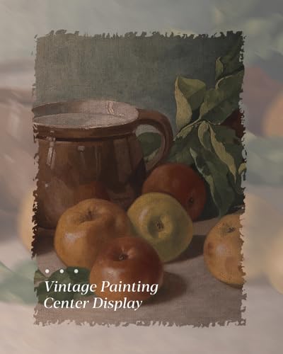 Image of HUARCEY Gold Framed Vintage Wall Art for Living Room Harvest Apples Still Life Oil Painting Artwork Shelf Decor Abstract Picture Canvas Print Farmhouse Fruit Wall Decor Bedroom Kitchen Bathroom 8 inchx10 inch