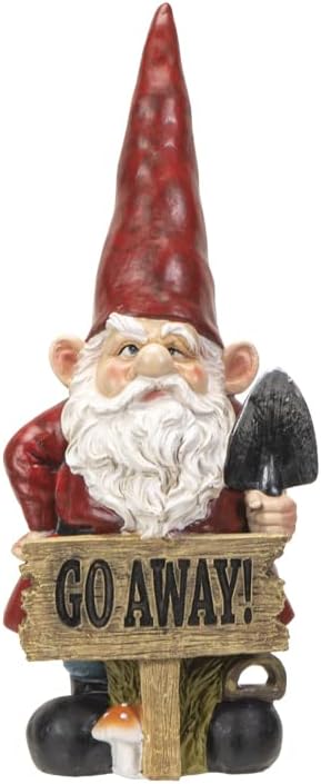 Estatua de jardín de gnomos Go Away