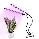 Dual-lamp LED Grow Light - Acetek 36 LED 18W Dimmable 2 Levels Plant Grow Lamp Lights Bulbs with Adjustable Flexible 360 Degree Gooseneck for Indoor Plants Gardening Office Greenhouse Hydroponic