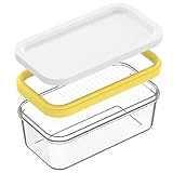 UNIVIVO Butter Slicer Cutter, Stick Butter Container Dish with Lid for Fridge, Easy Cutting Two 4oz