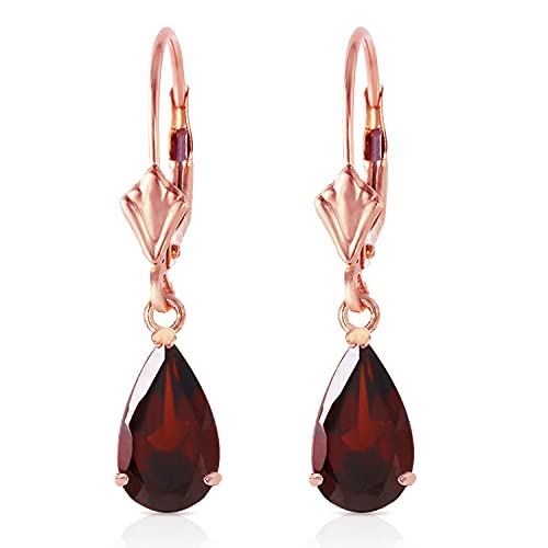 2.45 Carat 14k Solid Rose Gold Leverback Earrings with Natural Garnet3