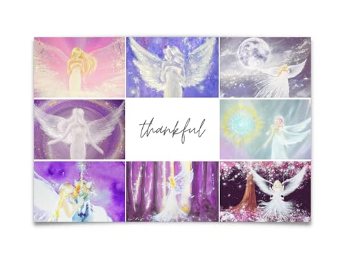 Thankful Angel Wall Art – Watercolor Gratitude Poster – Guardian