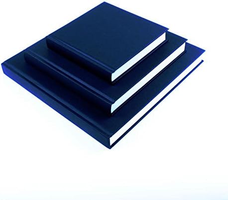 Jumbo Square & Chunky Black Cloth Sketchbook - 25 X 25 cm - 140 GSM All-Media Cartridge White Paper - 95 Square Sheets Ideal for Pencils, Pens, Light Washes