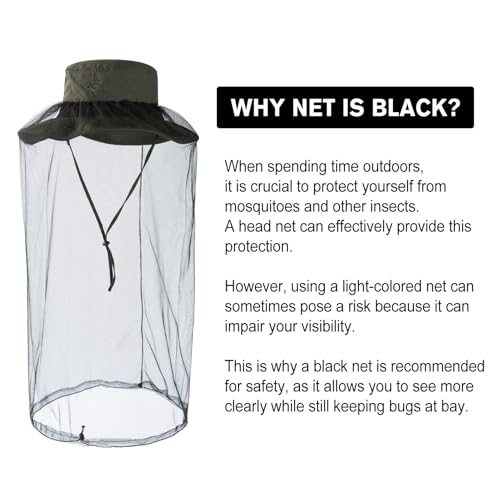 Image of TOP-EX Mens Wide Brim Detachable Net Mesh Veil Sun Hat XL XXL Extra Large Size UV Protection Boonie Bucket Sunhat Summer Golf Hiking Safari Outdoor Fishing SPF50 Army Green