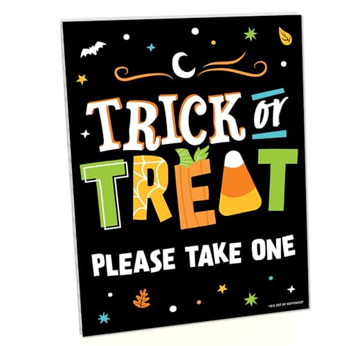 Big Dot of Happiness Jack-O'-Lantern Trick or Treat Sign with