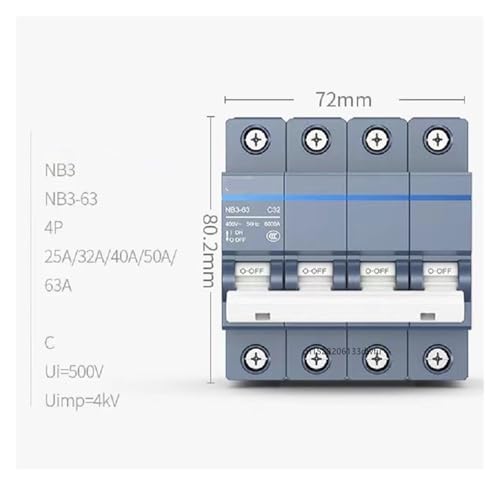 Disjoncteur 4P AC de 100A avec micro interrupteur à air rail DIN