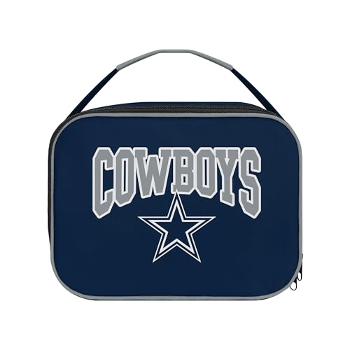 FOCO NFL Unisex-Adult Officially Licensed Wordmark Team Color Big Logo Football Zip Closure 7L Lunch Bag - Dallas Cowboys