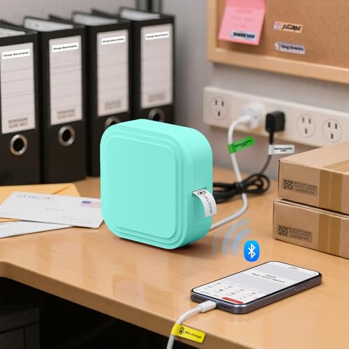 Image of Label Maker Machine with Tape, Mini Label Maker with Lots of Style Templates for Home Office School, Small Label Printer Compatible with iOS Android