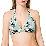 wattiertes Bikini Neckholder Top aus recycelter Mikrofaser mit Stretchkomfort, im Nacken über breite Bänder zu schließen, einhakbarer Rückenverschluss