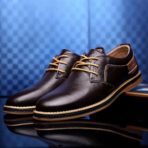 Men's Dress Shoes Breathable Lace-up Classic Oxford Leather Shoes for Office Walking3