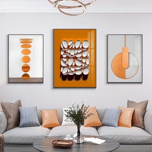 Peinture à l'huile abstraite géométrique 3D sur toile HD de 50x70 cm sans cadre