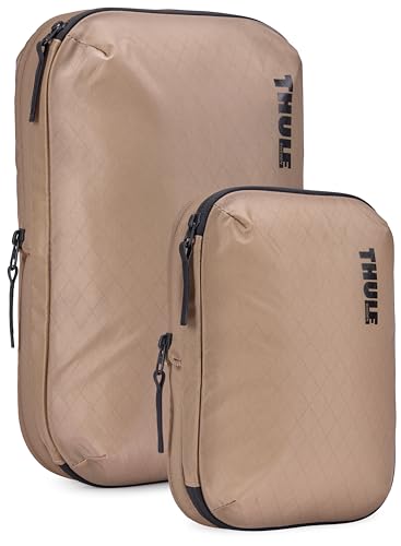 Image of Thule Compression Packing Cube Set, Includes Size Small & Medium, Semitransparent Fabric, Easy to Pack