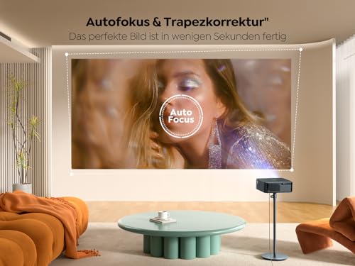 Beamer 4K mit Android TV 11.0, Sound by JBL, Dolby Audio, NFC, Autofokus, Auto Trapezkorrektur...