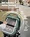 Blissful Diary Baby Car Seat Cover, Extra Large Mesh Window, Breathable Muslin Cotton, Infant Windproof Canopy, Must-Have Baby Gift - Roman Green