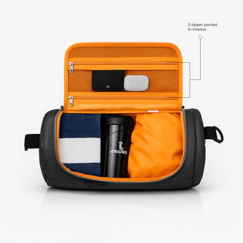 Image of MONKEY TROOPERS Pumppack Unisex Duffle Bag 16L | Polyester, Black | Water-Resistant, Shoe Compartment, 2 Quick Zipper Pockets, Inner Organizer, Gym /Travel Use Dual Handles with Detachable Strap
