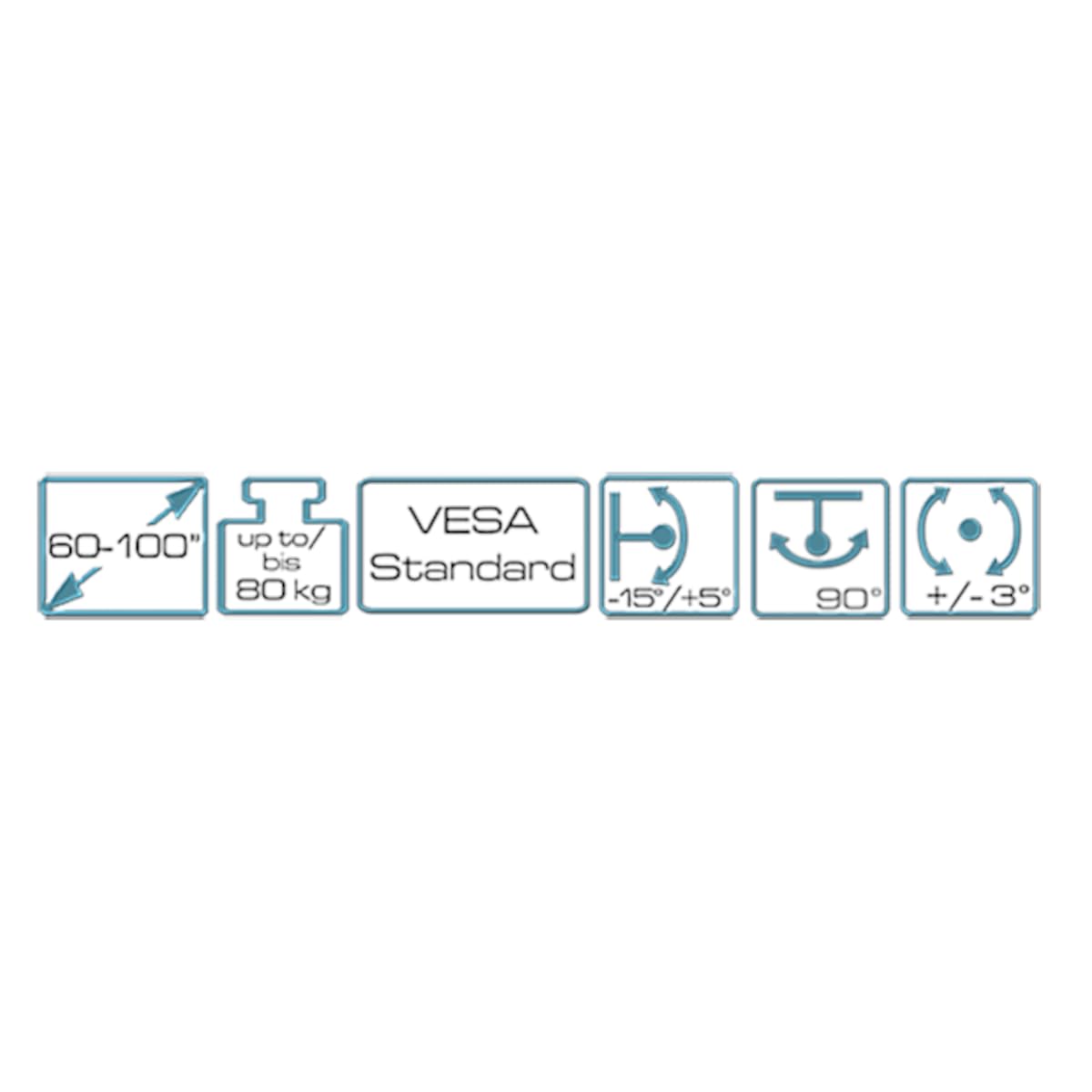 myWall HP24L - Supporto da parete per TV da 152,4 cm (60) - 254,0 cm (100), inclinabile e girevole, colore: Nero