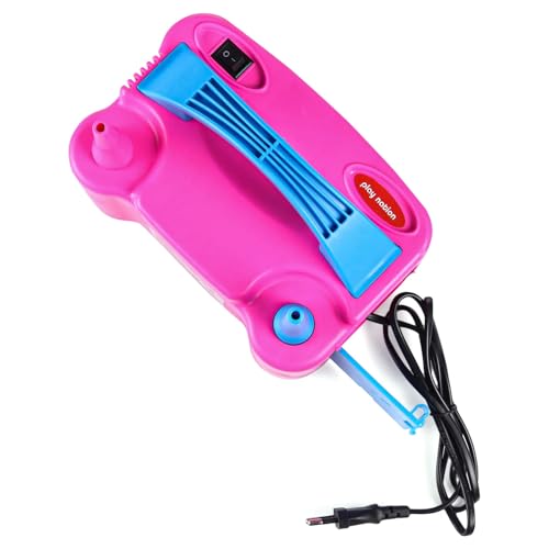 Image of Play Nation Premium High Power Electric Balloon Inflator, Portable Dual Nozzles Balloons Air Pump for Balloon Arch, Ideal for Birthday, Anniversary & Other Celebrations, Party Accessory, Blue & Pink