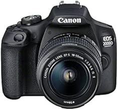 Canon EOS 2000D DSLR Camera and EF-S 18-55 mm 5-5 IS II Lens Black Canon EOS 2000D DSLR Camera and EF-S 18-55 mm 5-5 IS II Lens Black