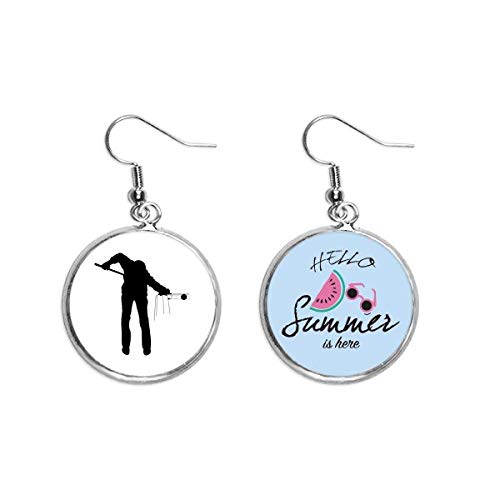 Pendientes de sandía para deporte billar y educación física estilo lóbulo verano