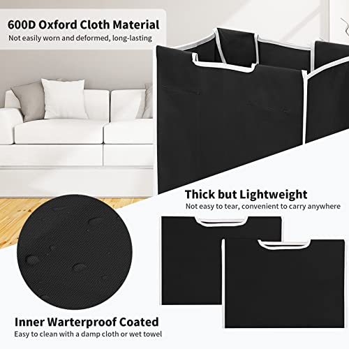 3 Bag Laundry Sorter Replacement Bags, Jhua 3 Pack Large Hamper Cart Removable Replacement Bags, 600D Laundry Hamper Liner Laundry Storage Organizer Replacement Bags, 14.9X9.0X21.7In, No Hangers #TOP2